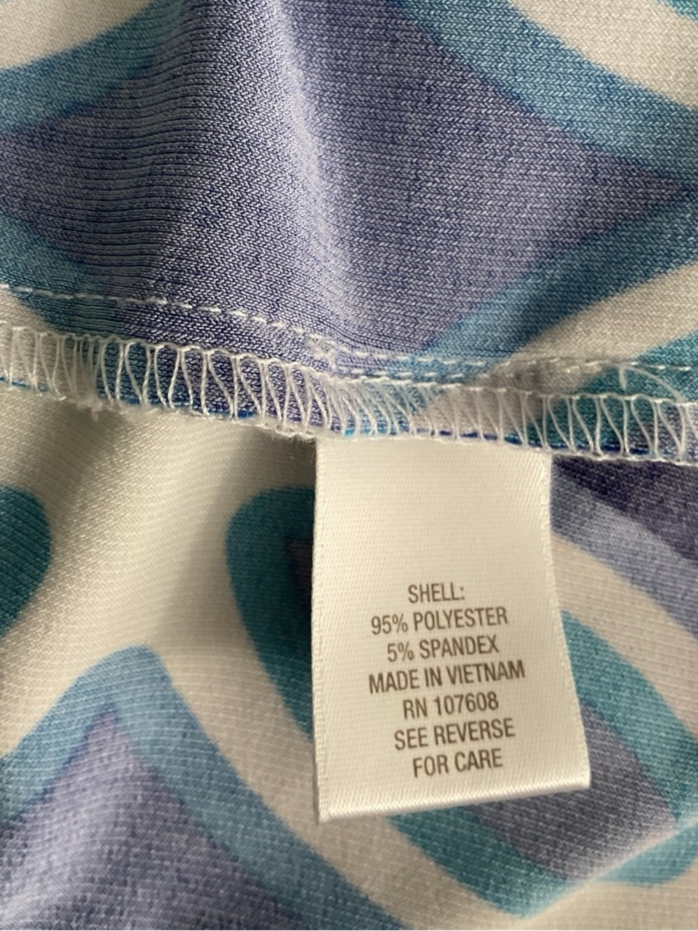 Dress Barn Teal to Blue Geometric Ombre Dress P:23” L:40” - Picture 4 of 6